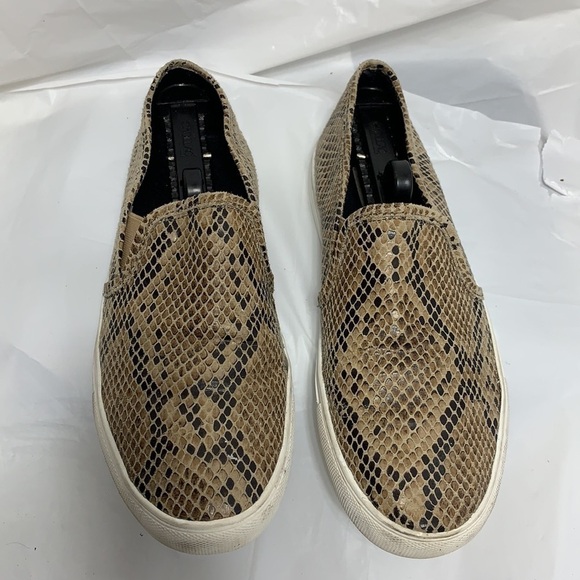 WOMEN’S Steve Madden Symba Tan Dark Brown Snake Skin Slip on shoe size 10M - Picture 3 of 11